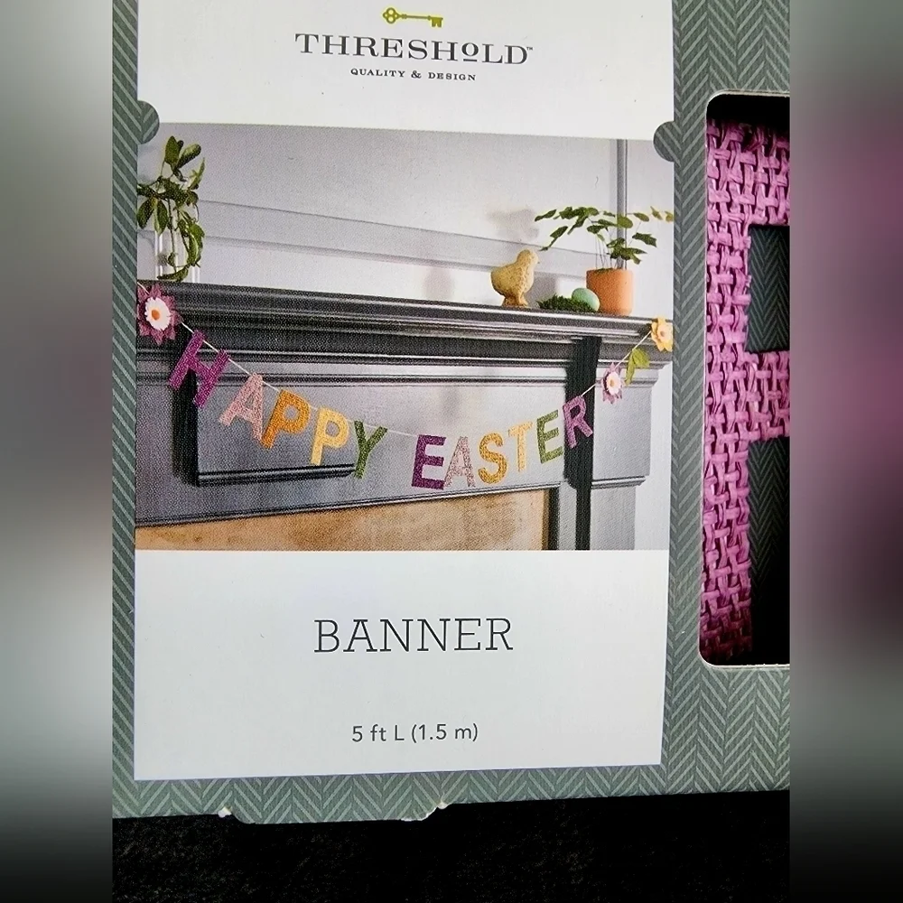 New Threshold Happy Easter Floral Banner home decor